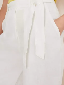 Aaliyah Linen Belted Wide Leg Trousers