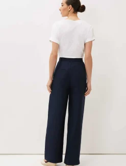 Aaliyah Linen Belted Wide Leg Trouser