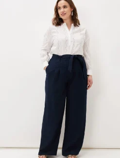 Aaliyah Linen Belted Wide Leg Trouser