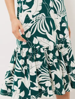 Aayra Palm Print Midaxi Dress