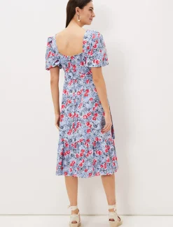 Abbiana Cotton Floral Midi Dress