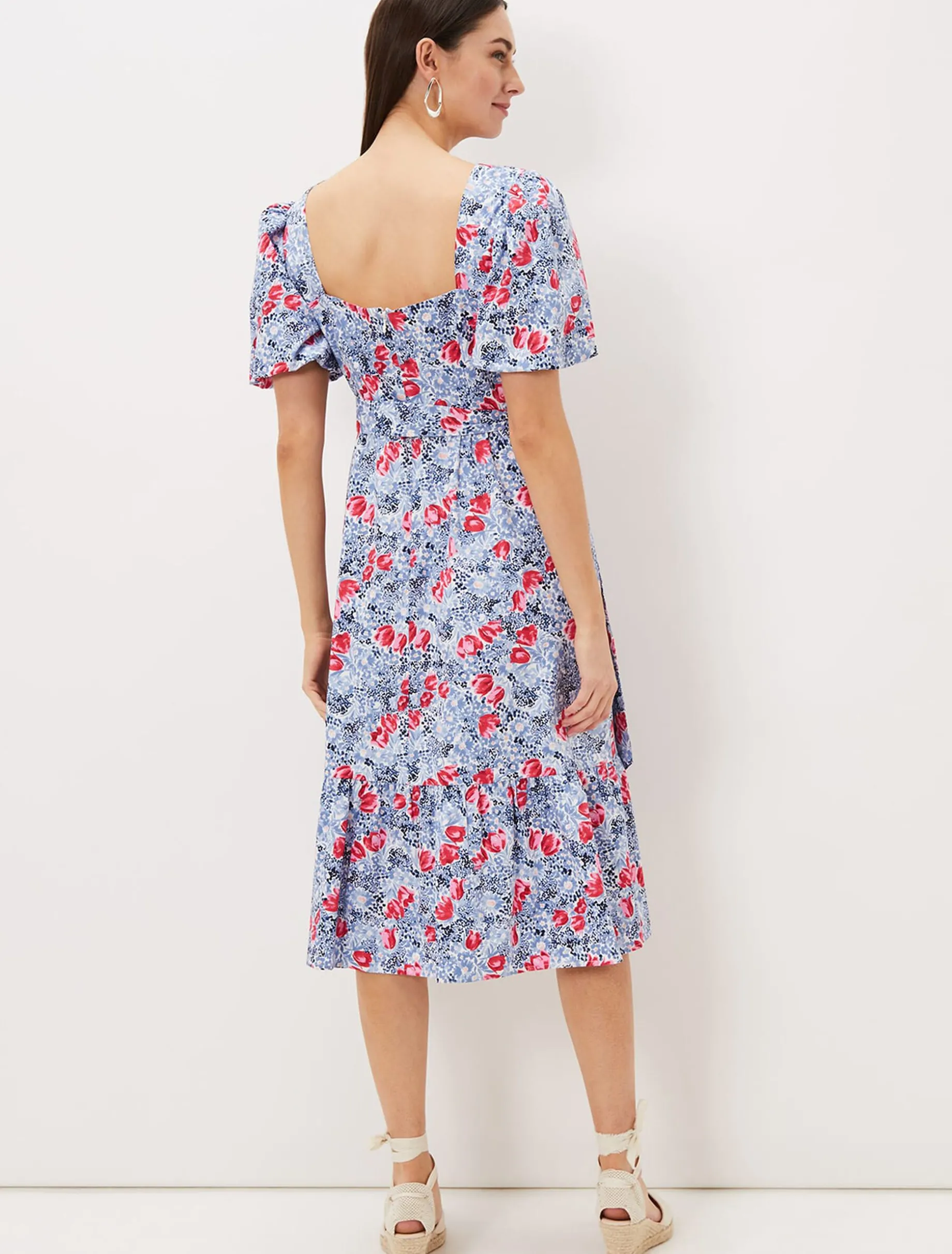 Abbiana Cotton Floral Midi Dress