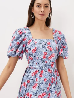 Abbiana Cotton Floral Midi Dress