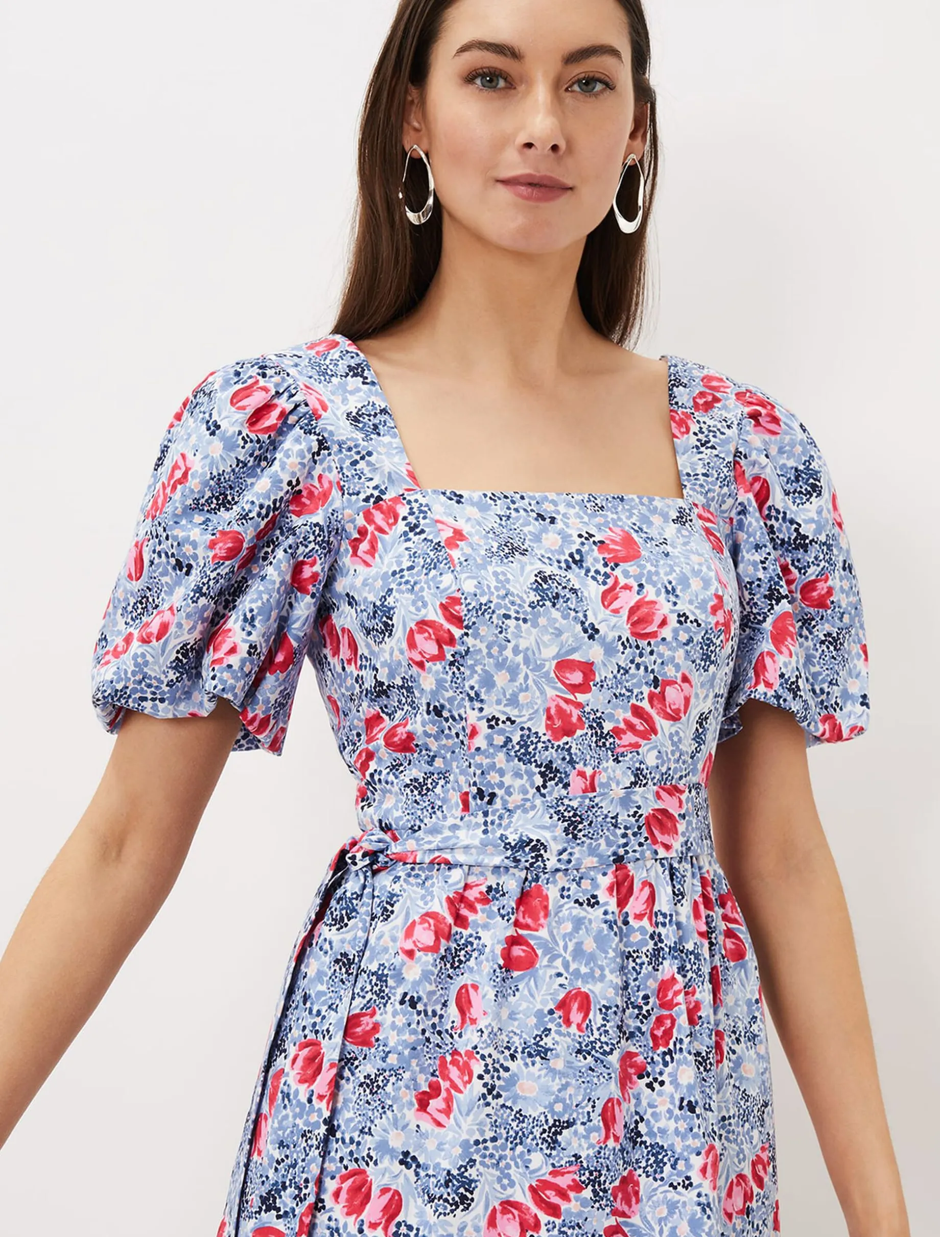 Abbiana Cotton Floral Midi Dress