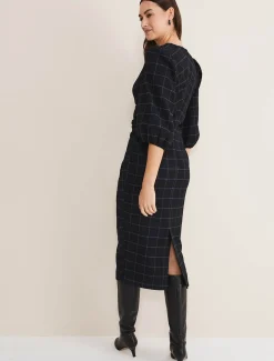 Addison Check Ruched Dress