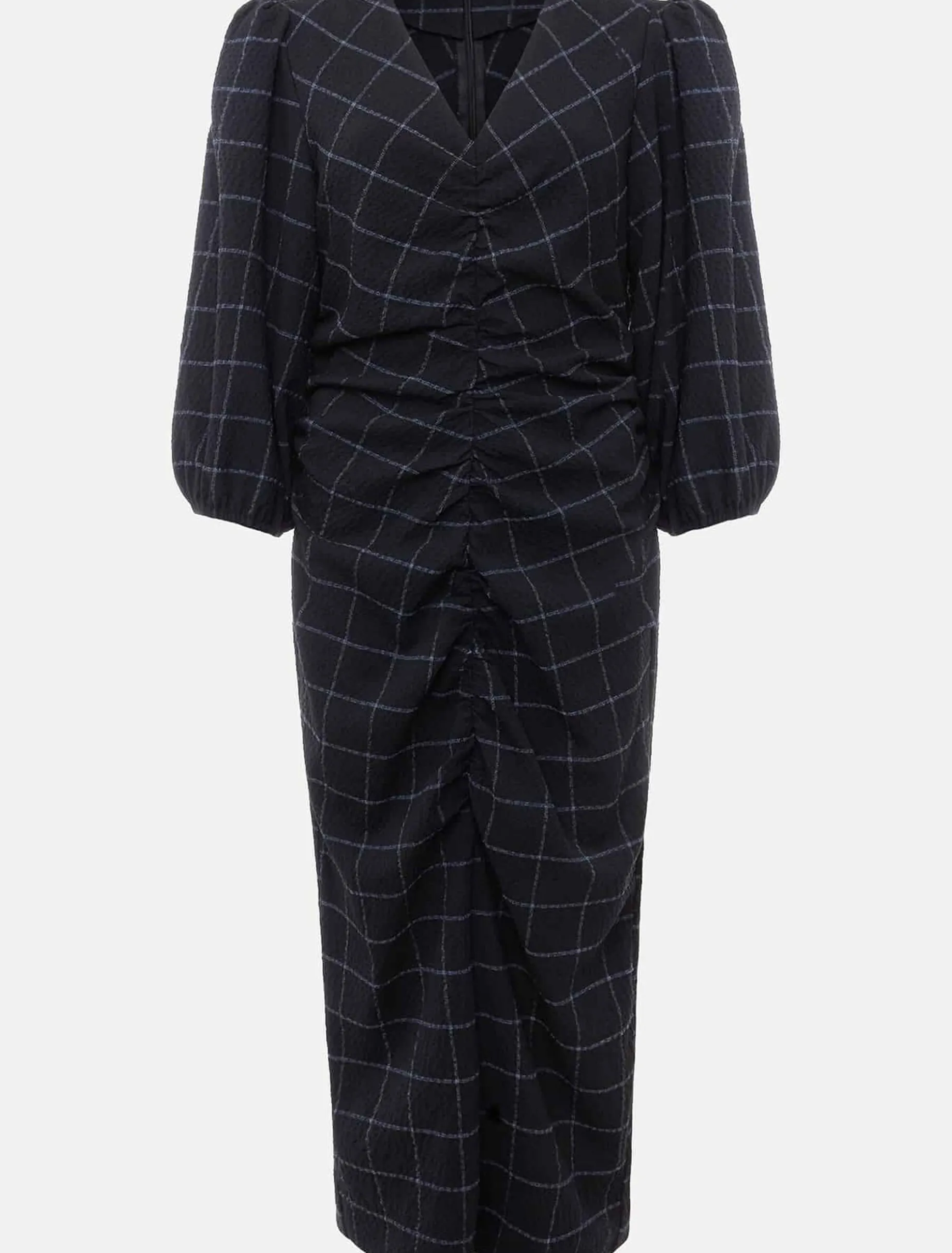 Addison Check Ruched Dress