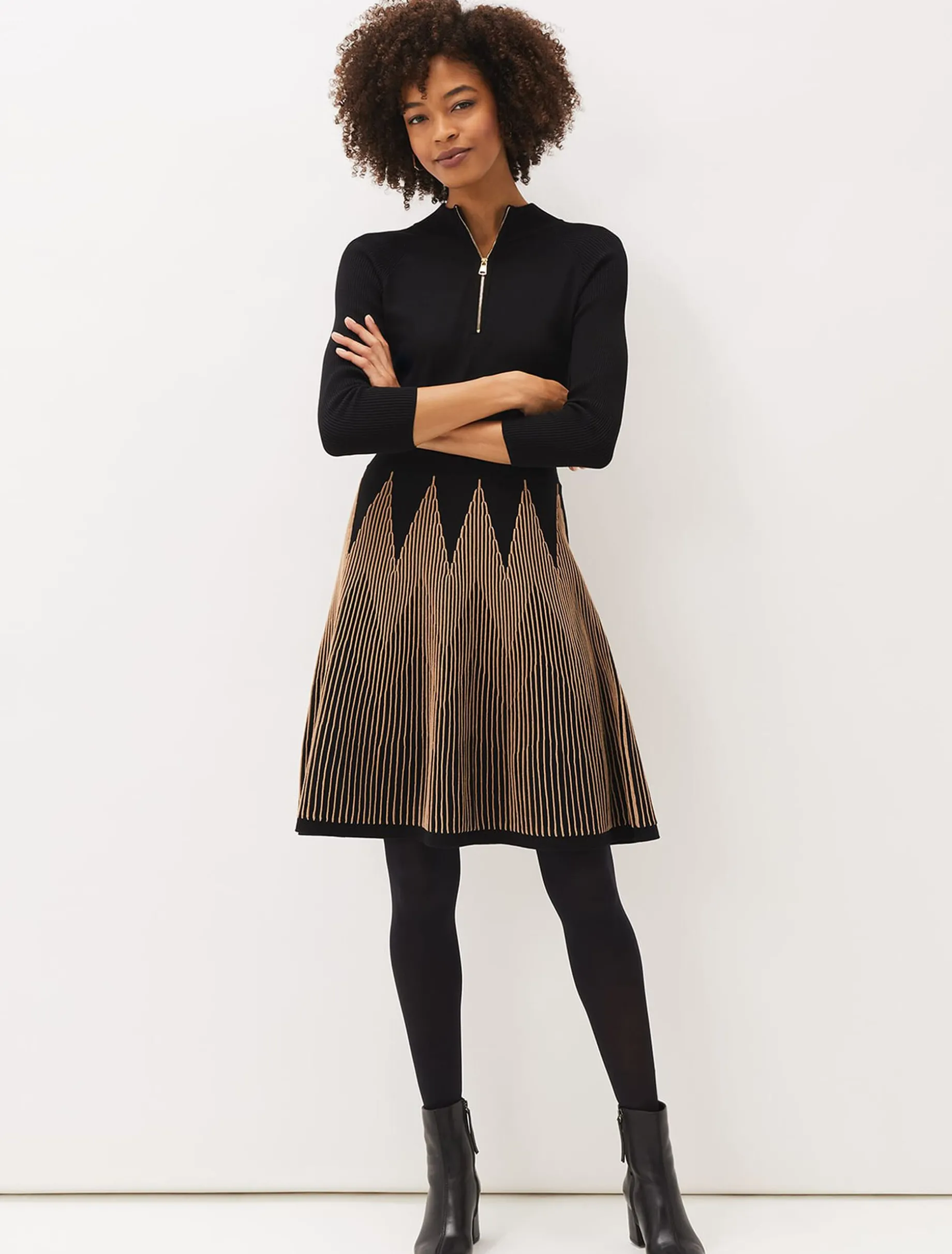 Adele Knitted Fit And Flare Dress