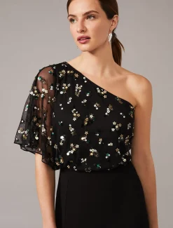 Adele Sequinned One Shoulder Dress