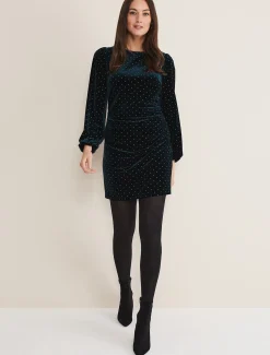 Adele Studded Velvet Dress