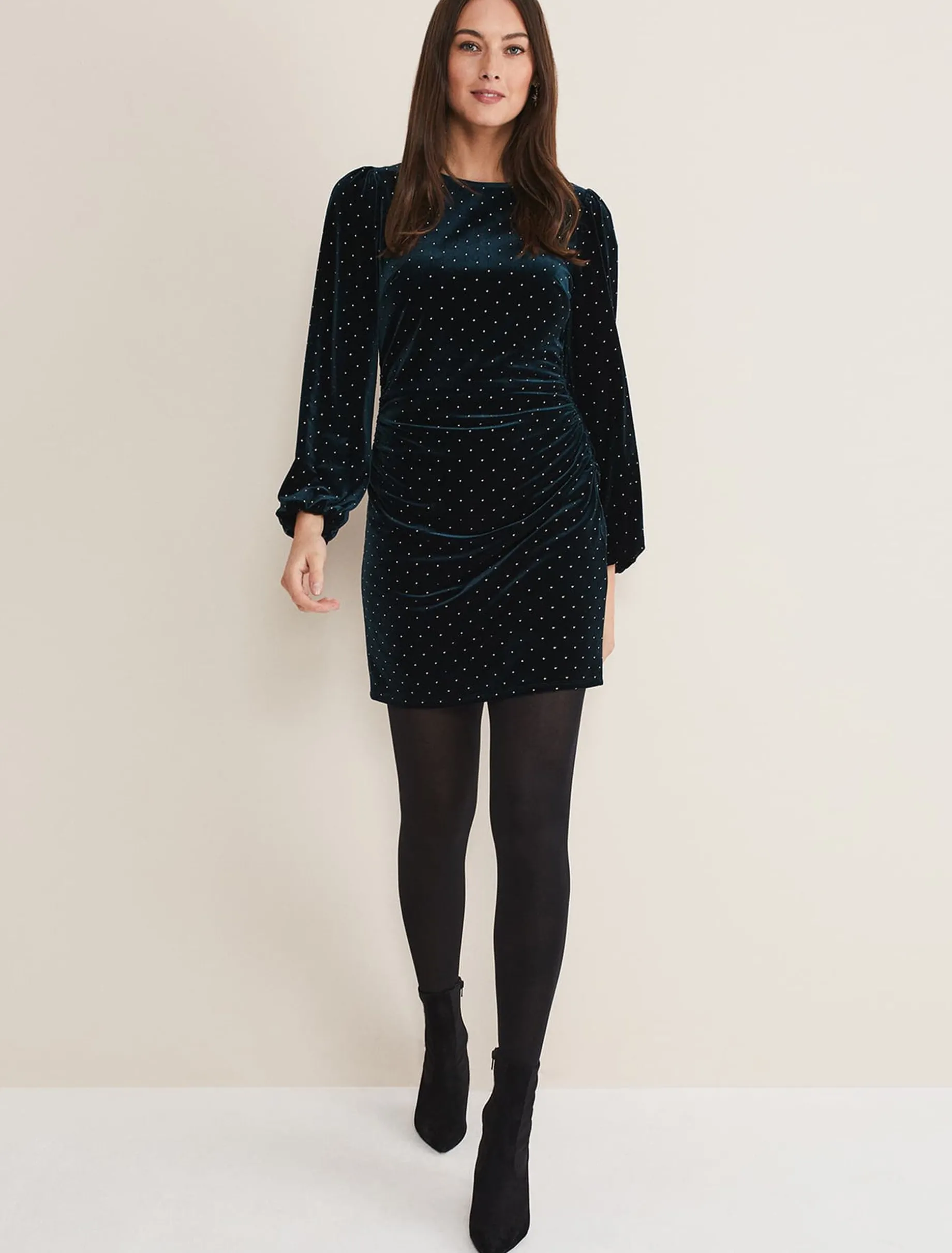 Adele Studded Velvet Dress