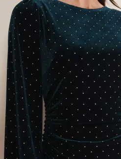 Adele Studded Velvet Dress