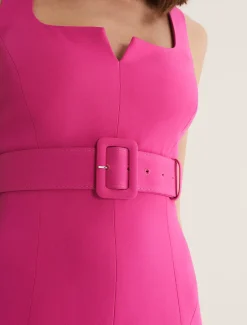 Adria Pink Fitted Midi Dress