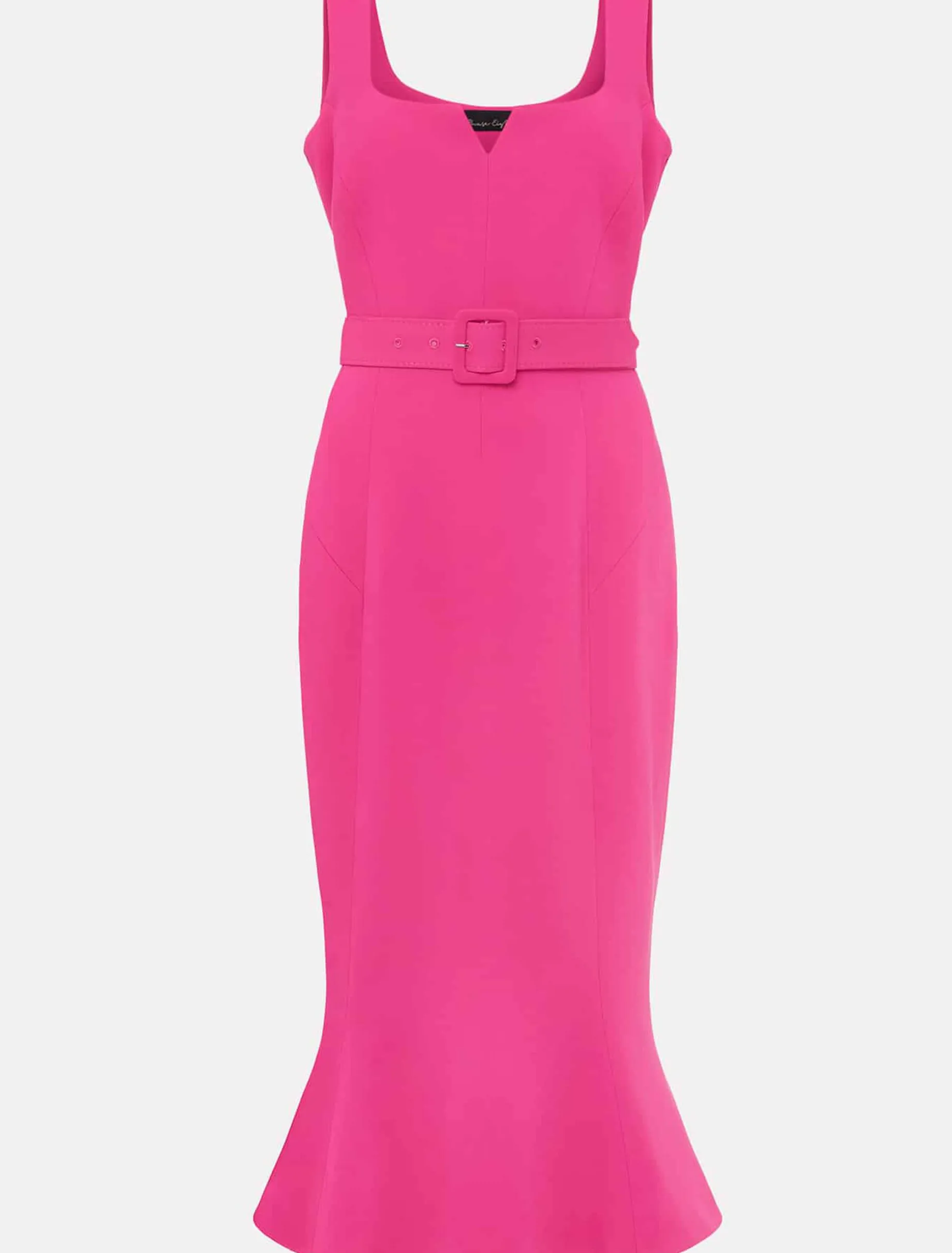 Adria Pink Fitted Midi Dress