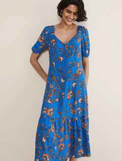 Adriel Paisley Midi Dress