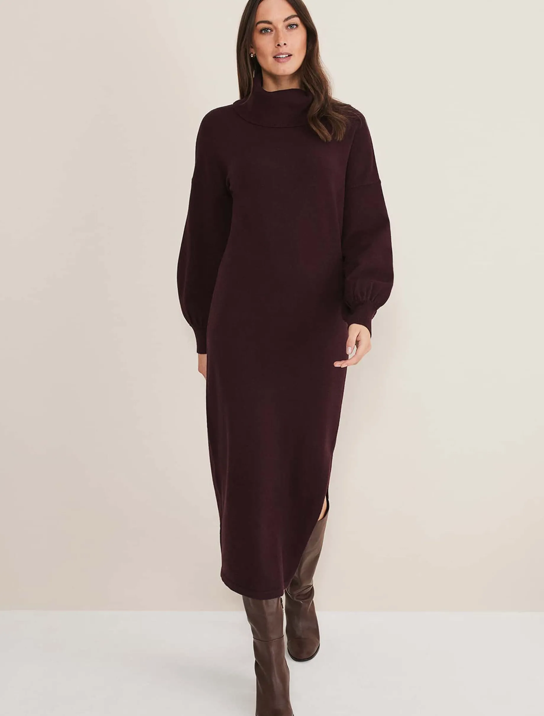 Aileen Maxi Roll Neck Knit Dress