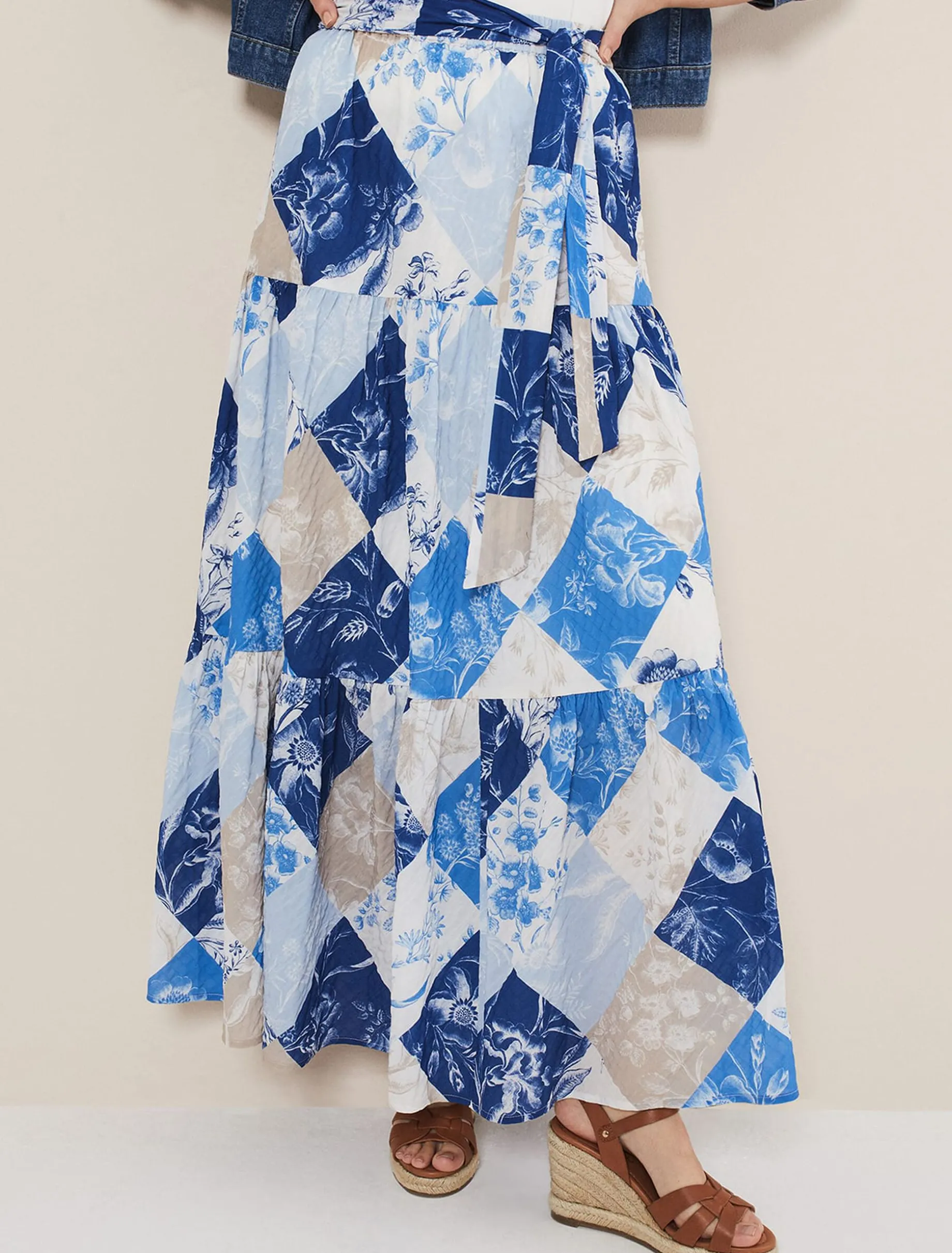 Akia Patchwork Maxi Skirt
