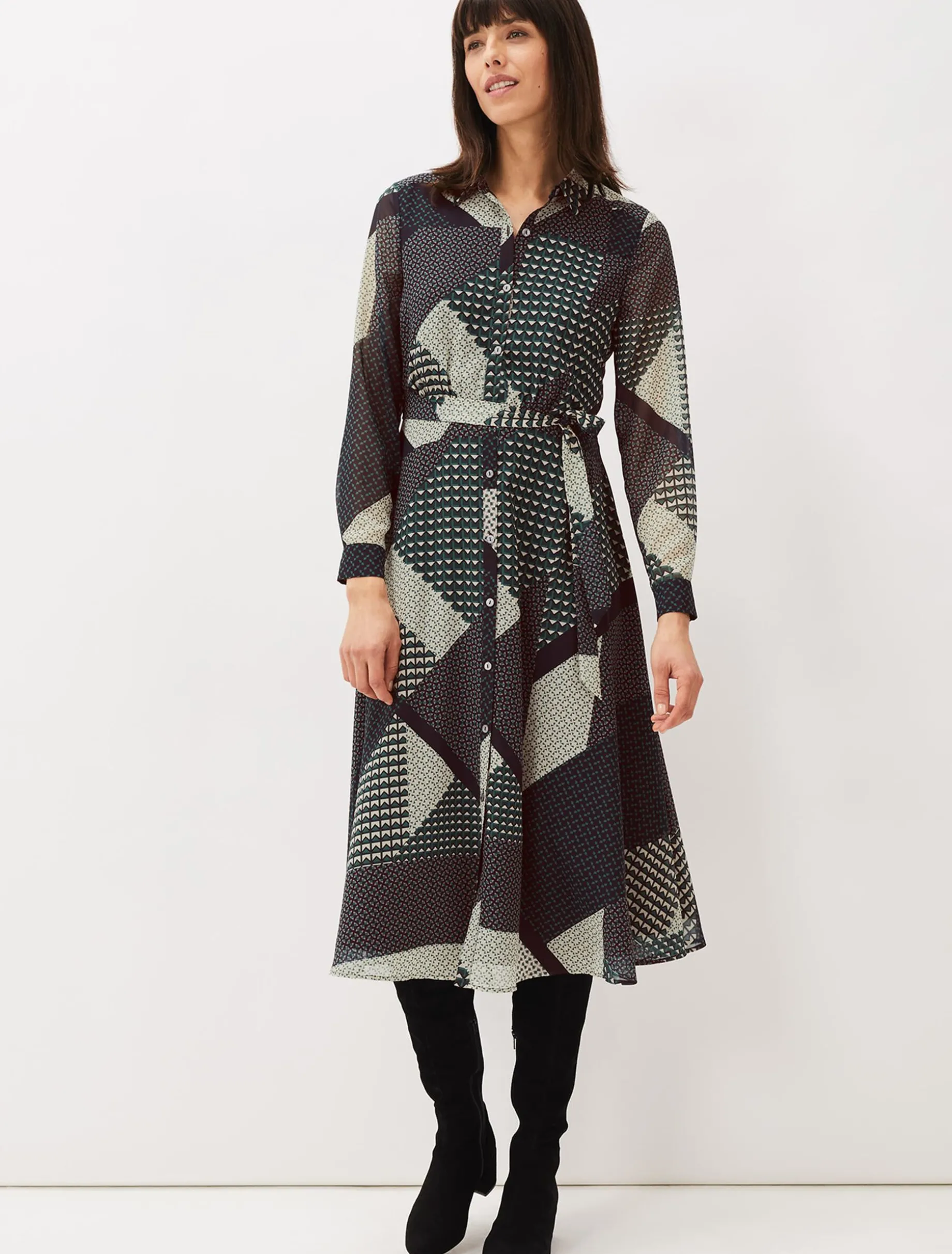 Alaina Print Shirt Dress