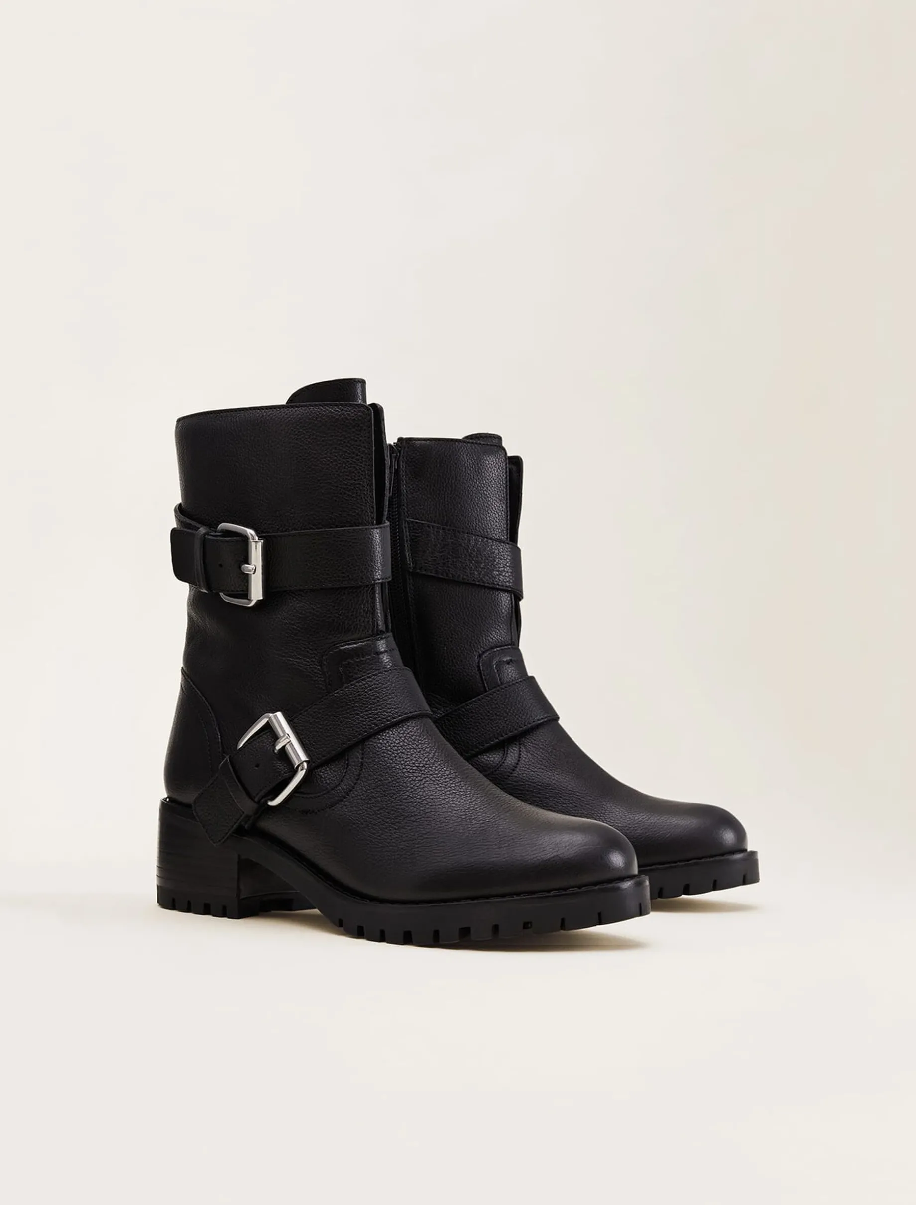 Alaska Leather Biker Boots