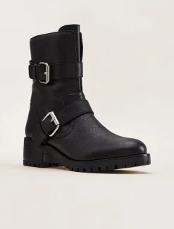 Alaska Leather Biker Boots