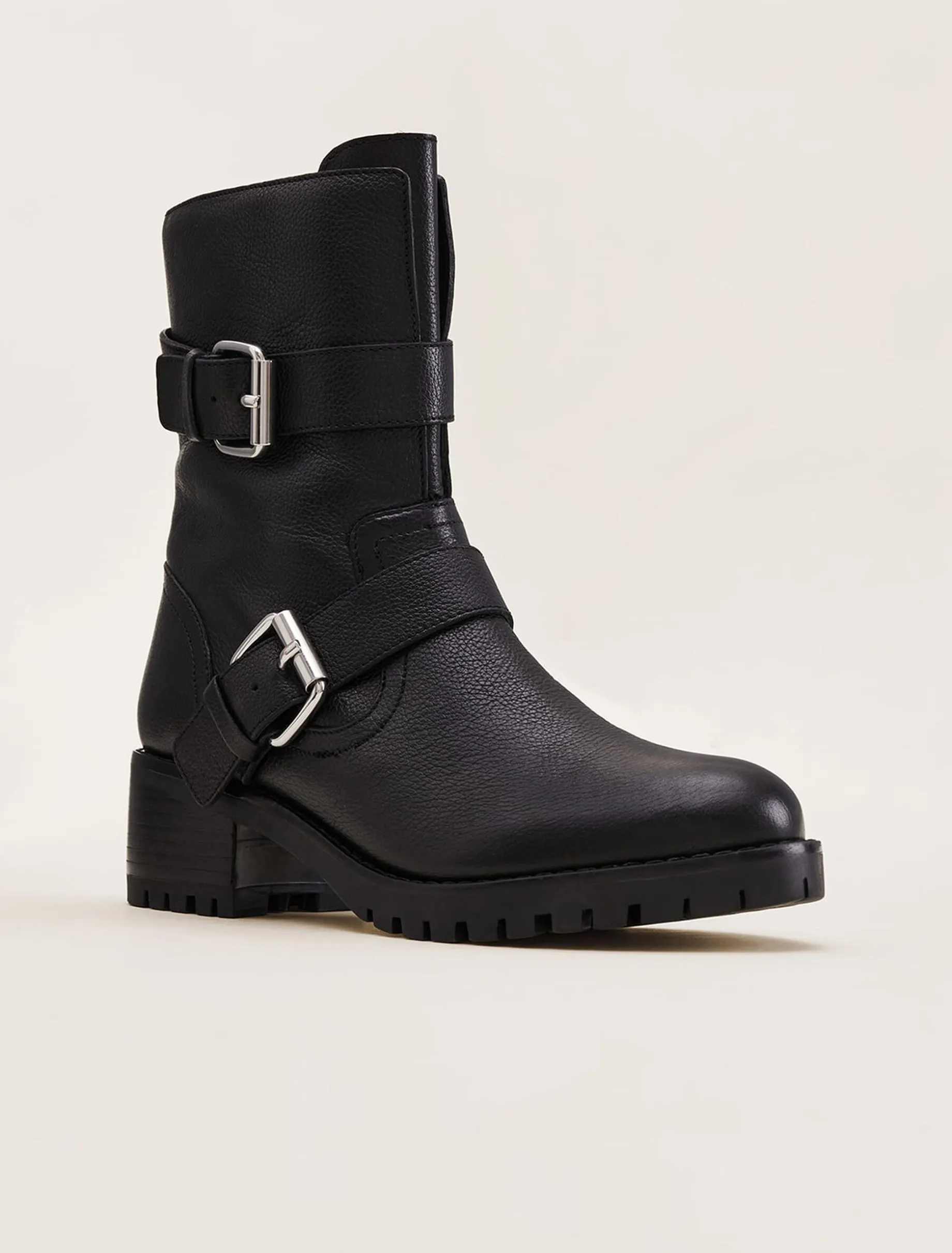 Alaska Leather Biker Boots