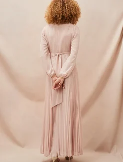 Alecia Pleated Chiffon Maxi Dress