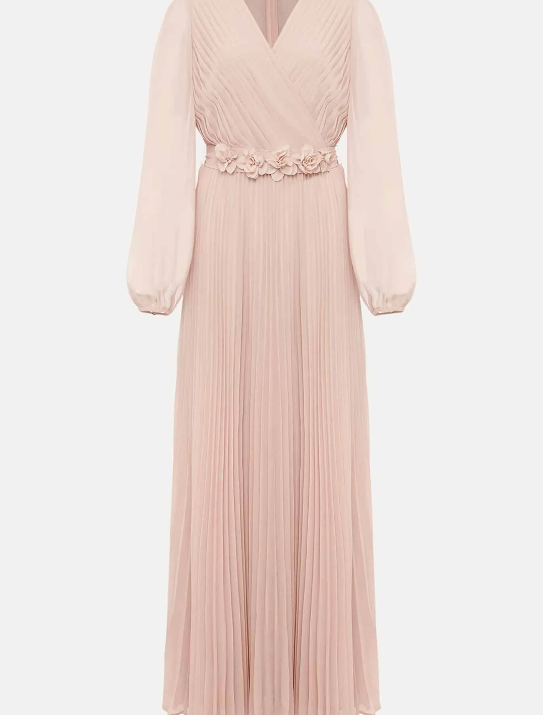 Alecia Pleated Chiffon Maxi Dress