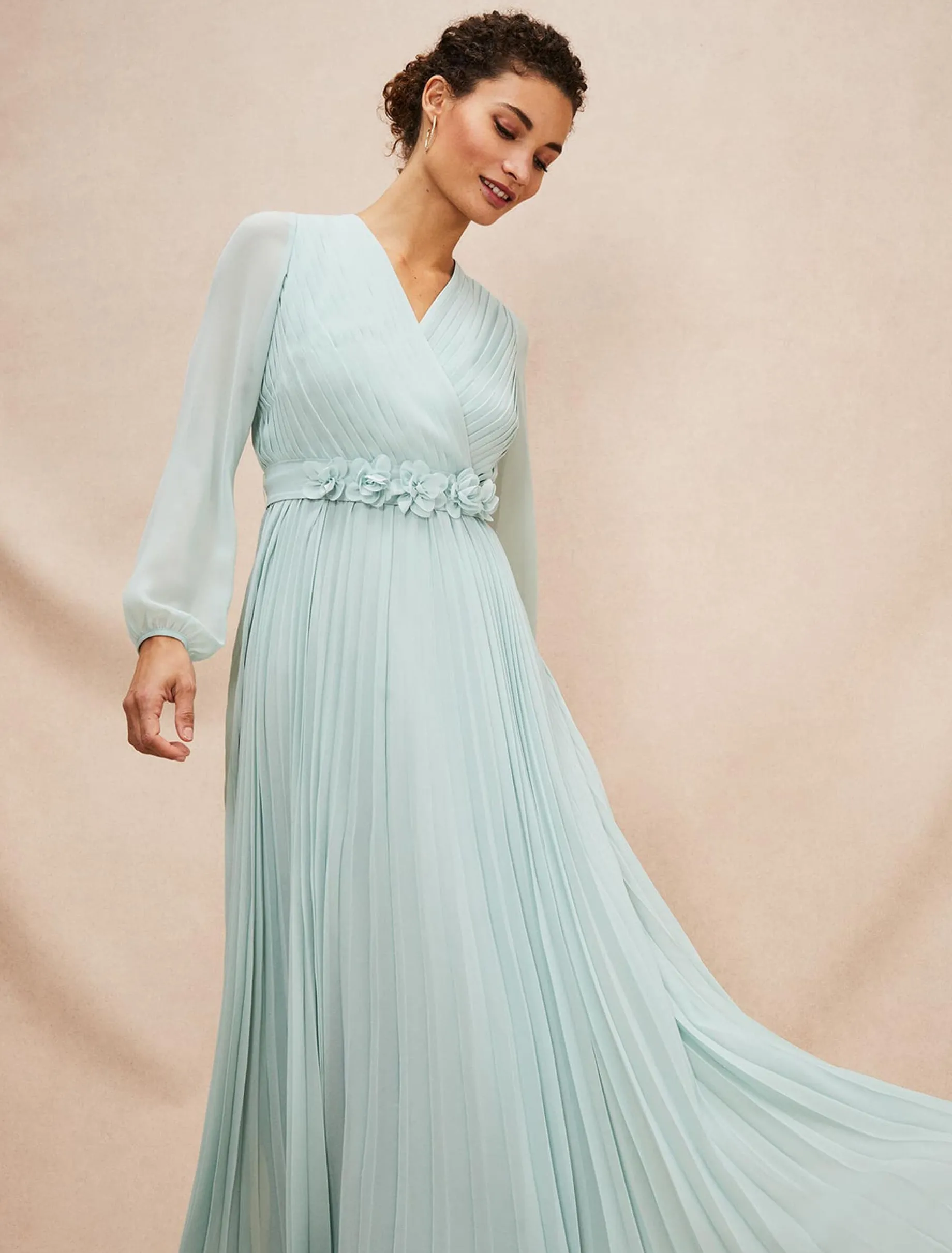 Alecia Pleated Maxi Dress