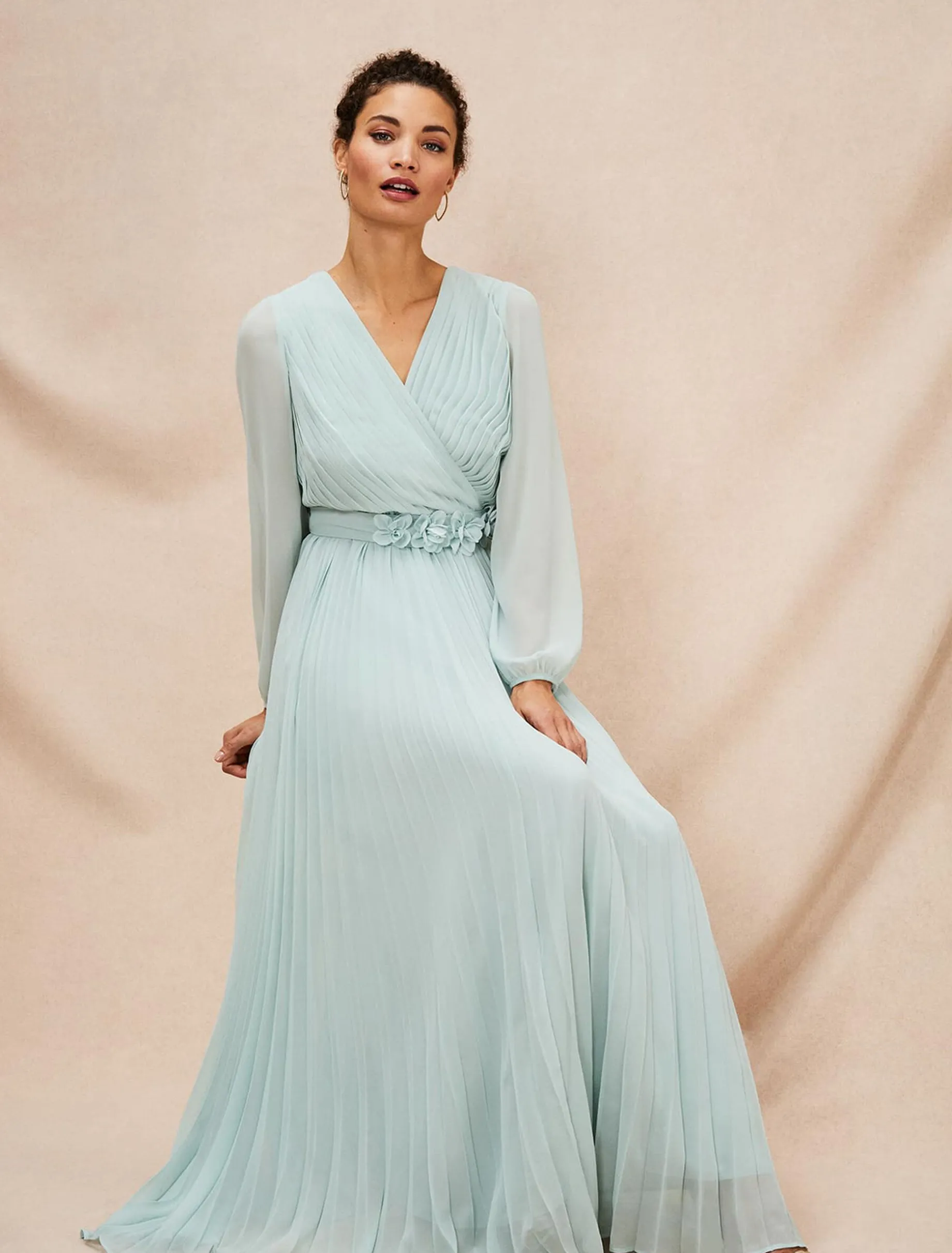Alecia Pleated Maxi Dress