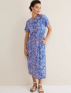 Alina Zebra Print Jersey Dress