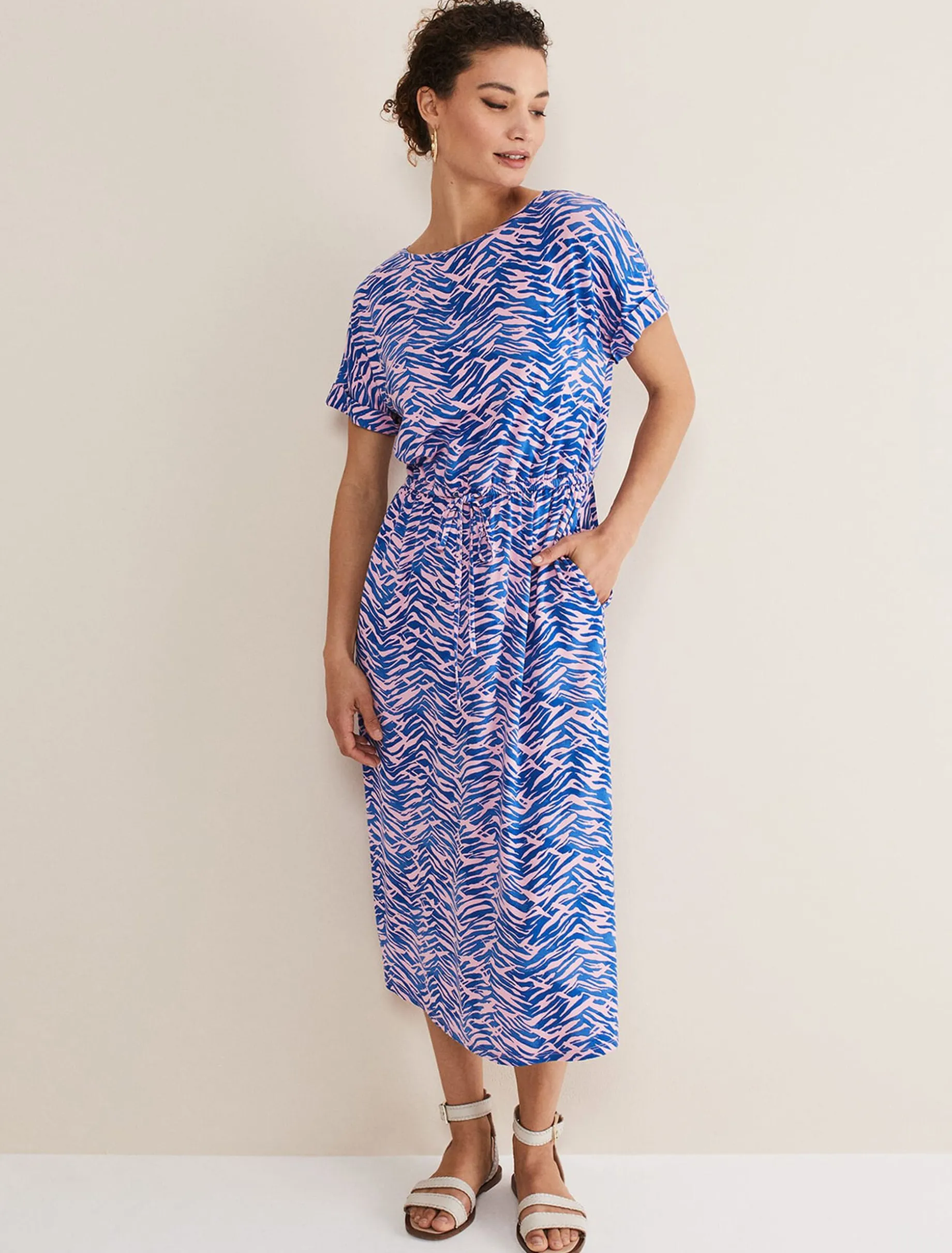 Alina Zebra Print Jersey Dress