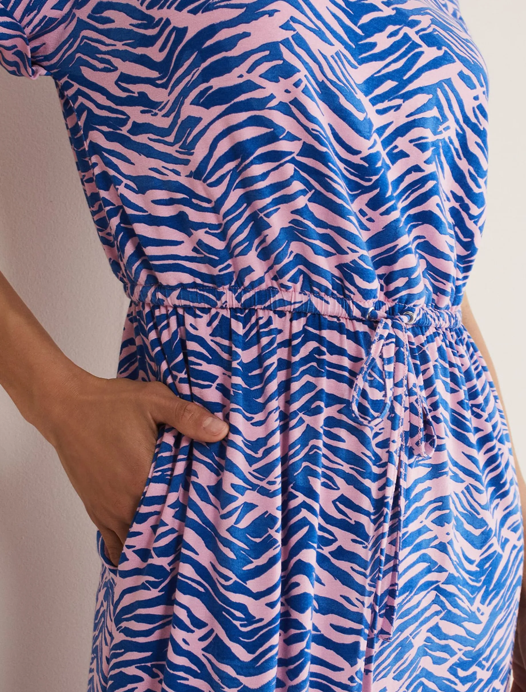 Alina Zebra Print Jersey Dress