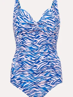 Alina Zebra Print Twist Front Swimsuit