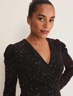 Alinna Shimmer Wrap Top
