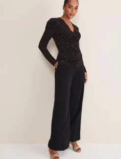 Alinna Shimmer Wrap Top