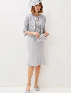 Alisha Double Layer Lace Peplum Dress