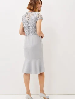 Alisha Double Layer Lace Peplum Dress