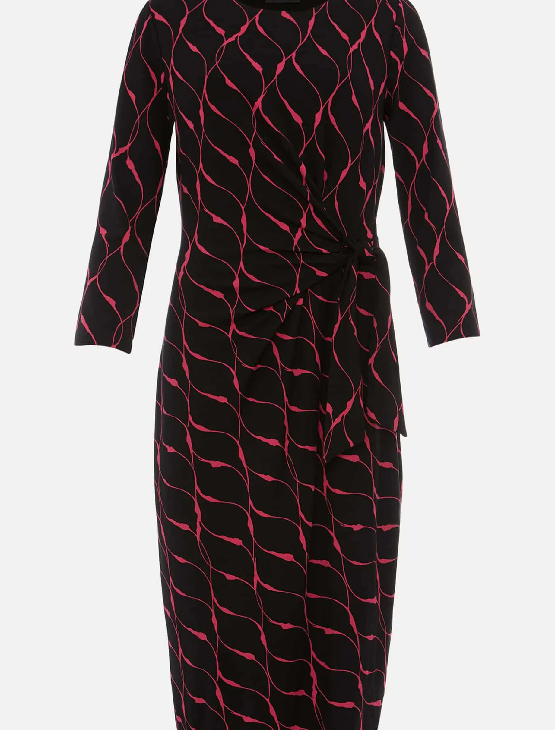 Ally Abstract Print Fitted Jersey Dress