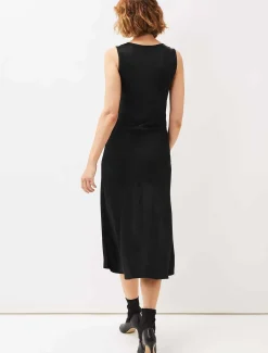 Amabella Sleeveless Satin Midi Dress