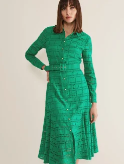 Amalie Broderie Shirt Midi Dress