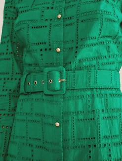 Amalie Broderie Shirt Midi Dress