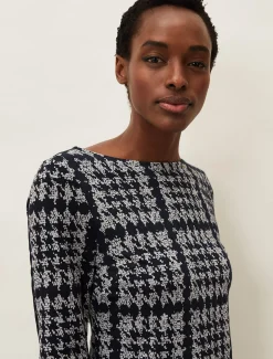Amani Houndstooth Check Tunic Dress