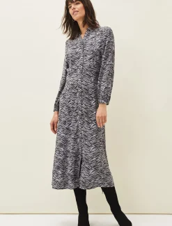 Amari Zebra Print Midaxi Dress
