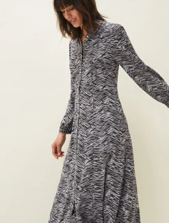 Amari Zebra Print Midaxi Dress