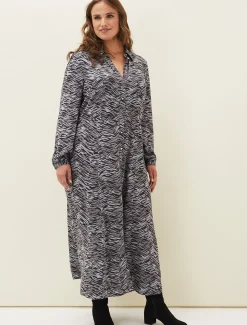 Amari Zebra Print Midaxi Dress