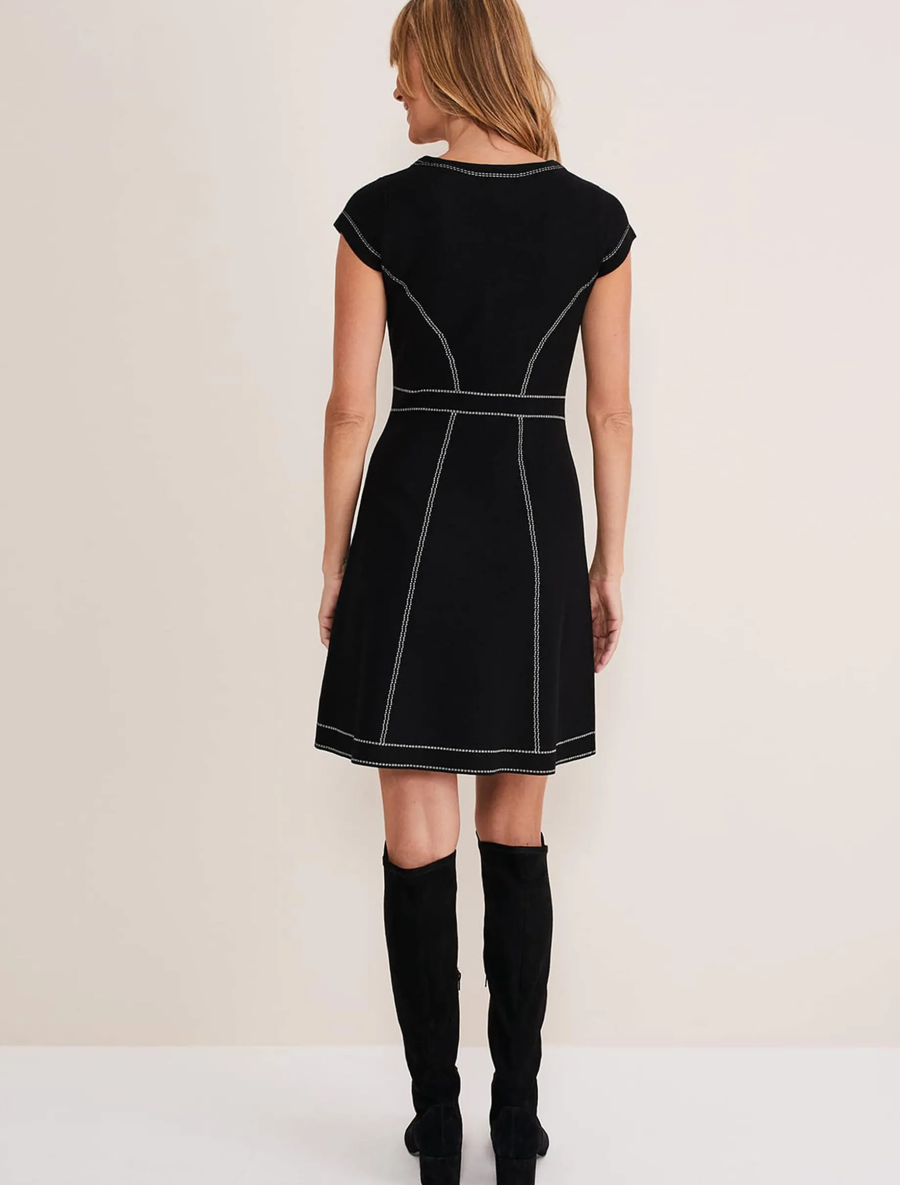 Amaya Contrast Stitch Detail Dress