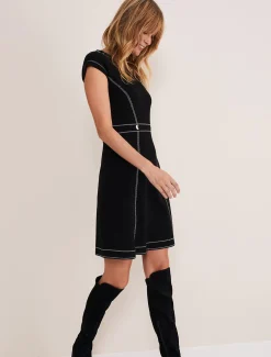 Amaya Contrast Stitch Detail Dress