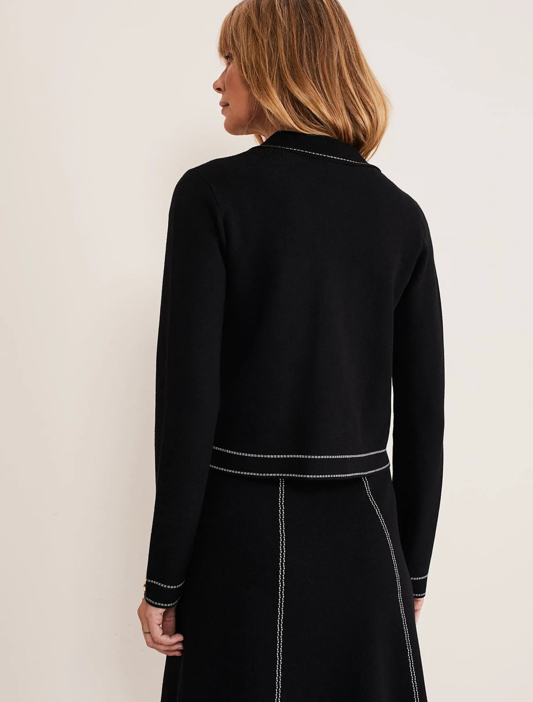 Amaya Contrast Stitch Knit Jacket