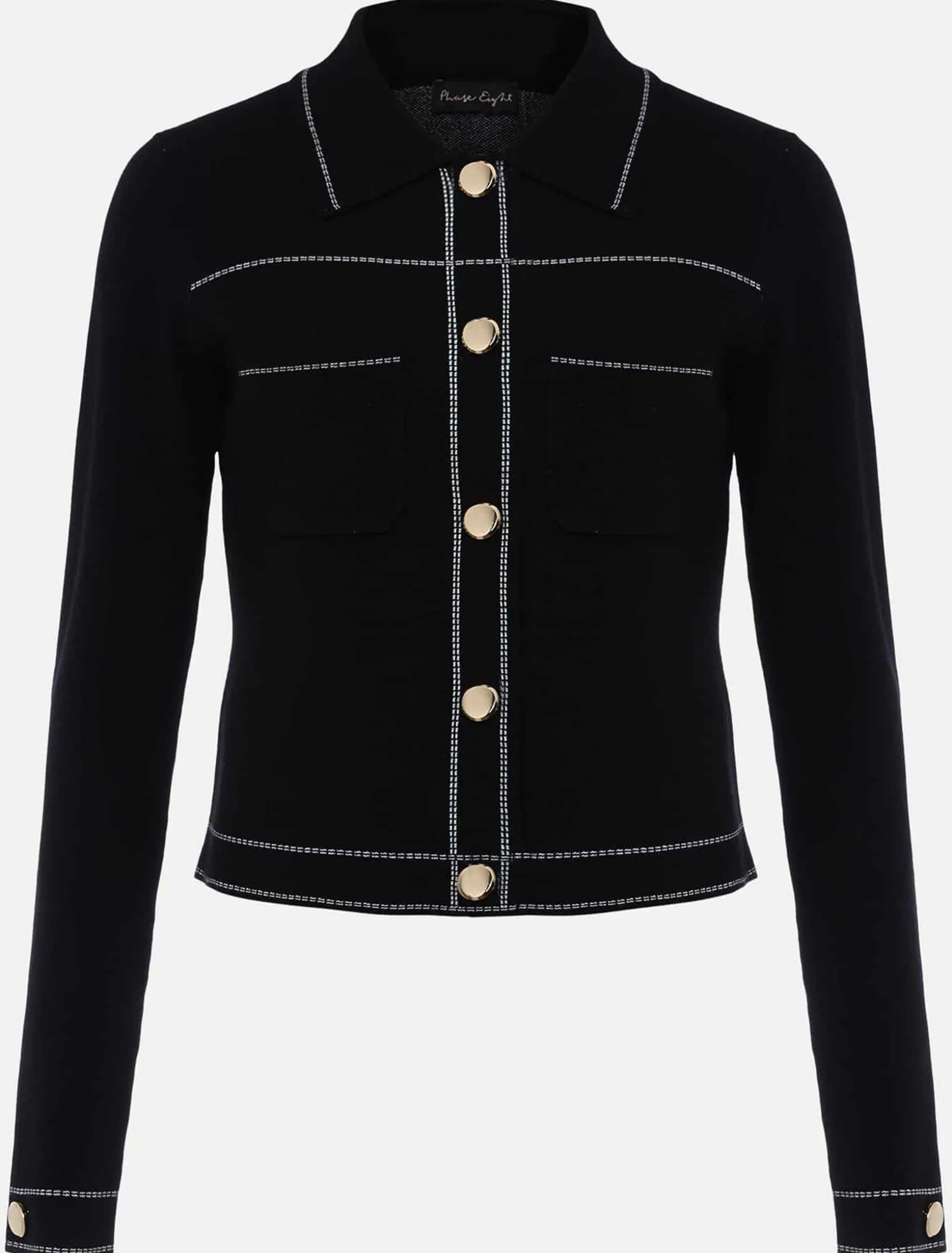 Amaya Contrast Stitch Knit Jacket