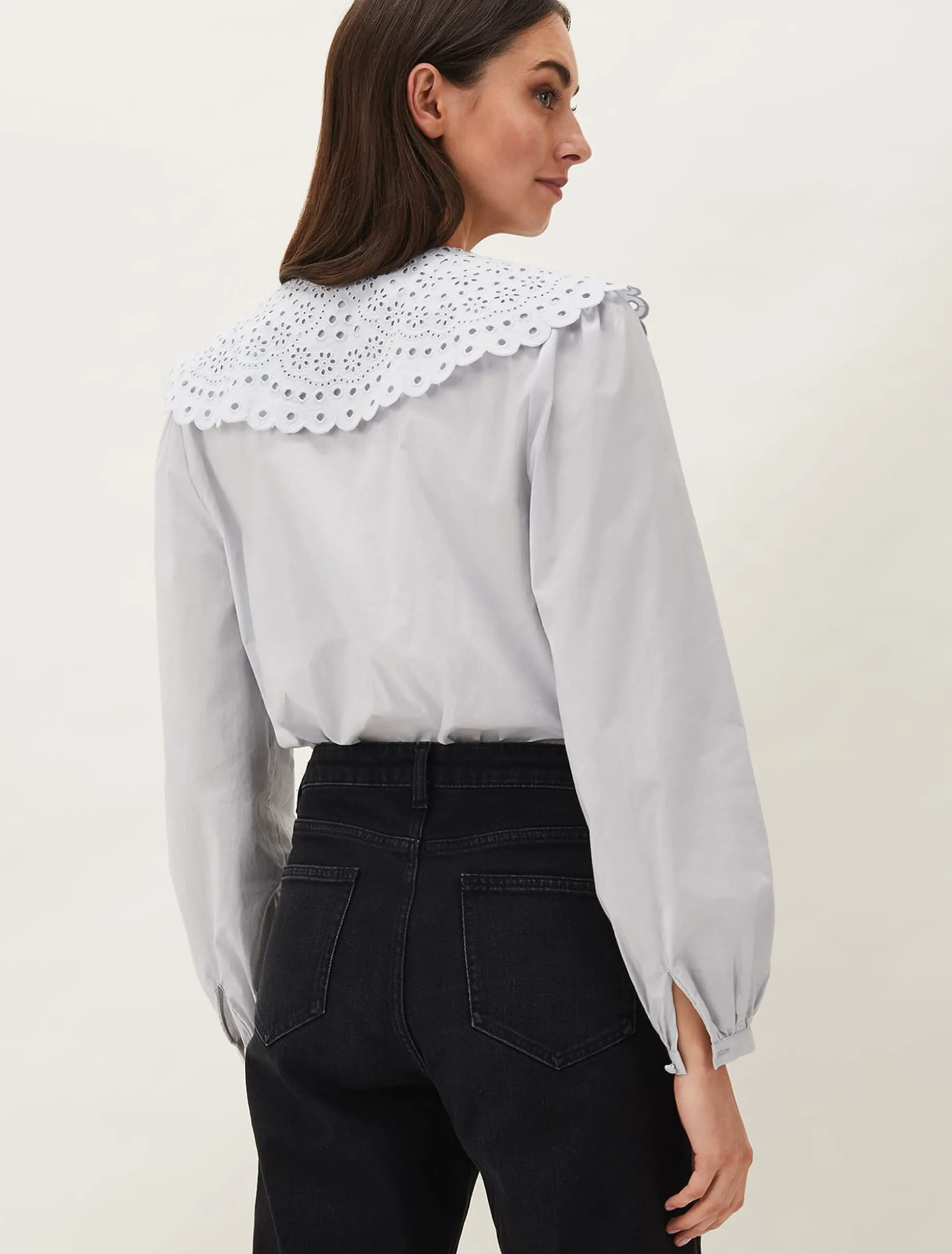 Amelia Oversized Embroidered Collar Blouse