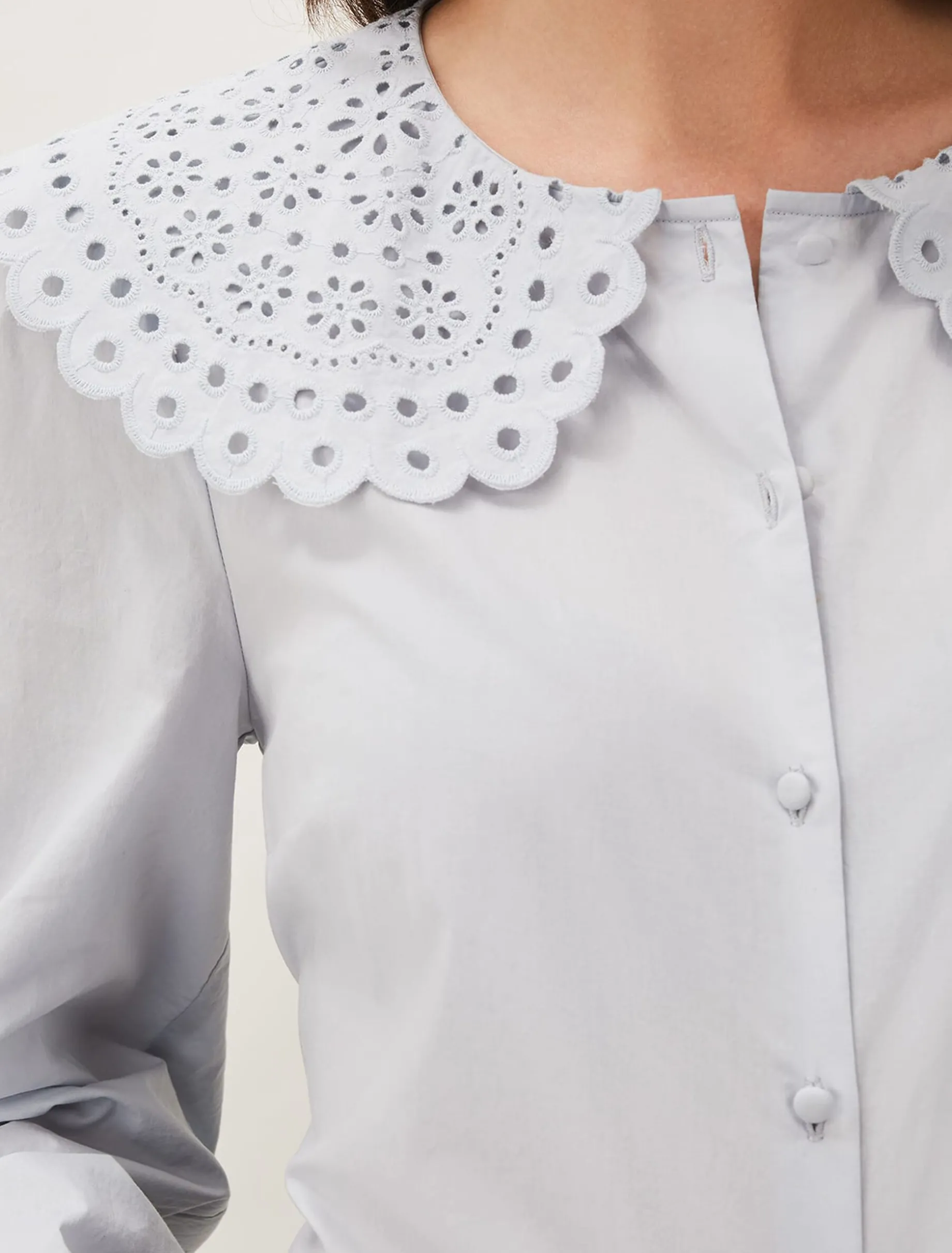 Amelia Oversized Embroidered Collar Blouse